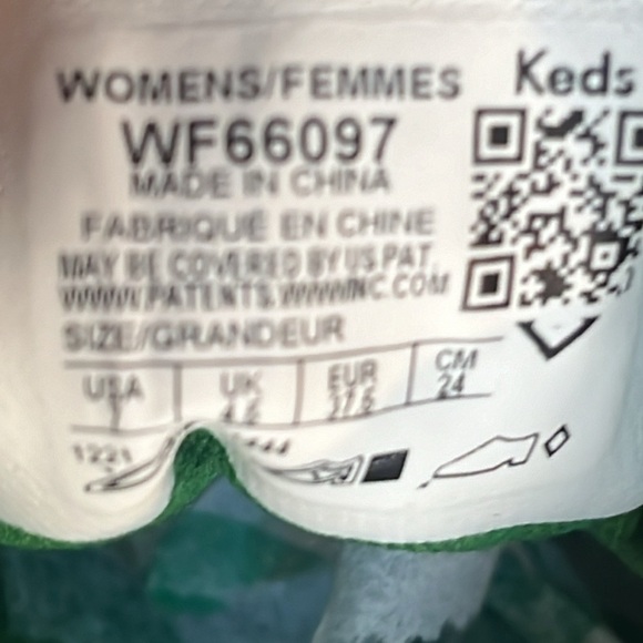 Keds x Kate Spade Kickstart Terry Sneakers green white striped Christmas size 7 - Picture 9 of 12